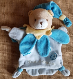 Doudou marionnette collector ours bleu maman et bébé 1628 Doudou et compagnie
