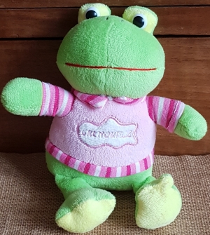 Peluche grenouille vert et rose MGM Dodo d'amour