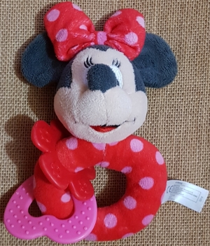 Hochet Minnie rouge à pois roses Disney Baby, Nicotoy, Simba Toys (Dickie)