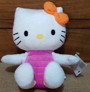 Peluche Hello Kitty SegaPrize Europe rose rayée Hello Kitty - Sanrio