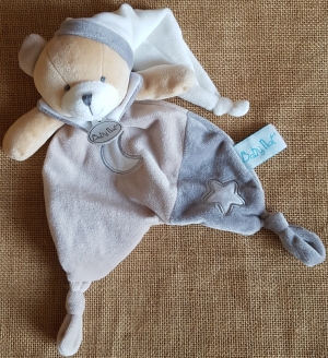 Doudou ours gris taupe luminescent étoile BN0138 Baby Nat