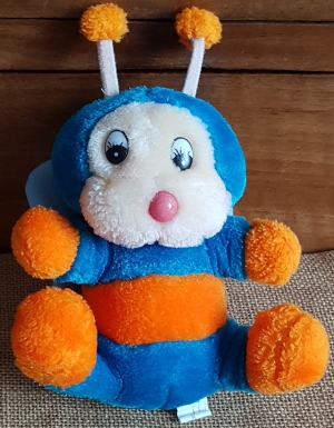 Peluche abeille bleue et orange Maxita, Vintage