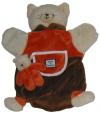 Marionnette Chat orange et marron avec bébé - DC1612 Doudou et compagnie