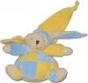 Peluche lapin boule jaune et bleu, long bonnet CMP un rêve de bébé