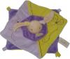 Doudou lapin plat carré noeuds violet et jaune Baby Nat