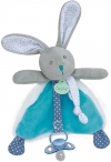 Doudou lapin Poupi bleu turquoise attache tétine BN0614 Baby Nat