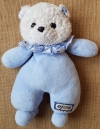 Peluche ours bleu et blanc collerette rayée Ajena - Vintage