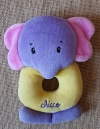 Doudou hochet éléphant violet et jaune Chicco - Vintage