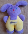 Doudou lapin violet et jaune Chicco - Vintage