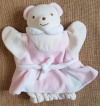Marionnette ours rose et blanc Nounours