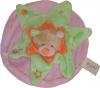 Doudou ours plat étoile vert, rose et orange - BN351 Baby Nat
