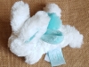 Peluche mini lapin Pompon attache-tétine turquoise et blanc DC2676 Doudou et compagnie