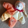 Doudou ours orange et jaune bonnet arlequin Baby Nat