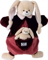 Doudou lapin marionnette rose poche coeur Doudou et compagnie