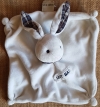 Doudou lapin blanc et tissuà carreaux bleus Baby Nat
