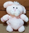 Peluche lapin chien Lucky Bell Plastic rose toile parachute Vintage