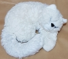Peluche chat blanc endormi range pyjama Nounours