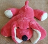 Peluche chien couché MeM-Creation rose rouge et crème Marques diverses