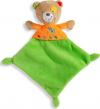 Doudou ours plat orange et vert Nicotoy - Simba Toys (Dickie) - Baby Club