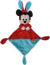 Doudou Mickey rouge et bleu capuche oreilles de lapin Disney Baby - Nicotoy - Kiabi - Kitchoun