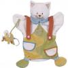 Marionnette chat avec souris jaune et vert à bretelles - DC1625 Doudou et compagnie