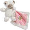 Peluche ours blanc tenant un mouchoir rose Nicotoy