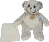 Peluche ours gris et blanc tenant un mouchoir  - BN664 Baby Nat