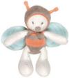 Peluche abeille papillon orange, gris, blanc et bleu. Petit modèle Nattou