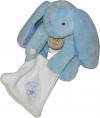 Doudou lapin bleu tenant un mouchoir  Doudou et compagnie