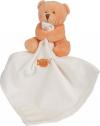 Doudou ours orange tenant un mouchoir blanc brodé Baby Nat' - BN3530 Baby Nat