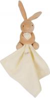 Doudou lapin beige marron clair tenant un mouchoir blanc crème - BN3521 Baby Nat