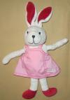 Peluche lapin blanc robe rose Sucre d'Orge