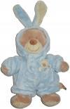 Peluche ours déguisé en lapin bleu The Baby Collection Nicotoy - Grain de blé