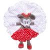 Doudou Minnie rond blanc rouge gris à pois Disney Baby - Nicotoy - Simba Toys (Dickie)