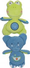 Doudou réversible éléphant bleu et grenouille verte *Flip Flopz* Gipsy