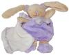 Doudou boule lapin beige et violet tenant un mouchoir Cueillette - DC2575 Doudou et compagnie