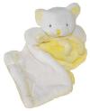 Peluche boule chat jaune et blanc tenant un mouchoir *Cueillette* - DC2575 Doudou et compagnie