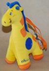 Peluche girafe jaune orange et bleue Chicco
