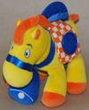 Peluche cheval jaune orange et bleue Chicco - Vintage