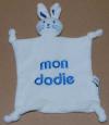 Doudou lapin blanc et bleu Mon Dodie Dodie - Marques pharmacie