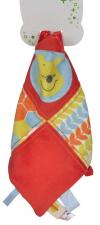 Doudou Winnie mouchoir rubans rouge jaune bleu Disney Baby - Nicotoy - Simba Toys (Dickie)