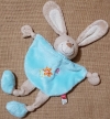 Doudou lapin bleu fleur et papillon  Tex Baby