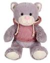 Peluche chat gris Les z'amis capuch Gipsy