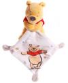 Ours Winnie orange peluche tenant un mouchoir blanc et gris Disney Baby - Nicotoy - Simba Toys (Dickie)