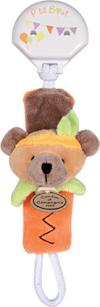 Attache-tétine ours marron orange jaune et vert - DC2509 Doudou et compagnie