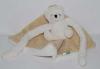 Doudou peluche ours blanc avec mouchoir blanc et marron - BNP Marques diverses