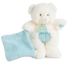 Peluche ours bleu turquoise et blanc avec mouchoir *Câlins* - BN071 Baby Nat