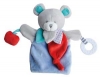 Marionnette ours gris, bleu, vert et rouge *Magic* - DC3005 Doudou et compagnie