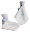 Duo d'ours bleu tenant un mouchoir blanc *J'♥ mon doudou* - DC2918 Doudou et compagnie