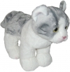 Peluche chat tigré gris et blanc Gipsy